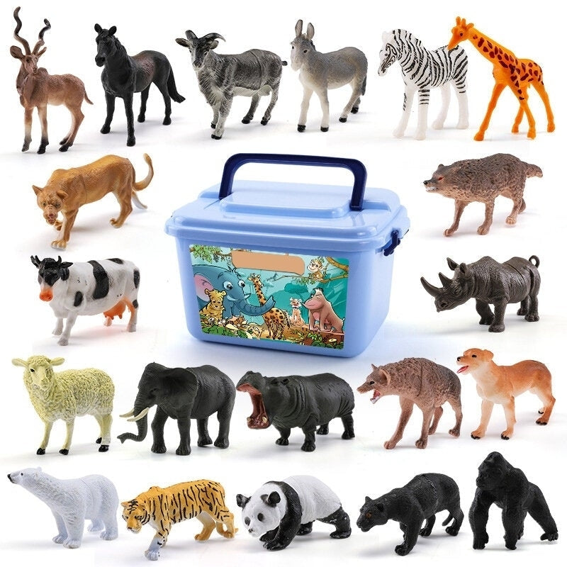 58 Pcs Multi-style Animal Plastic Action Figures Set Decoration Toy with Box for Kids Gift Image 1
