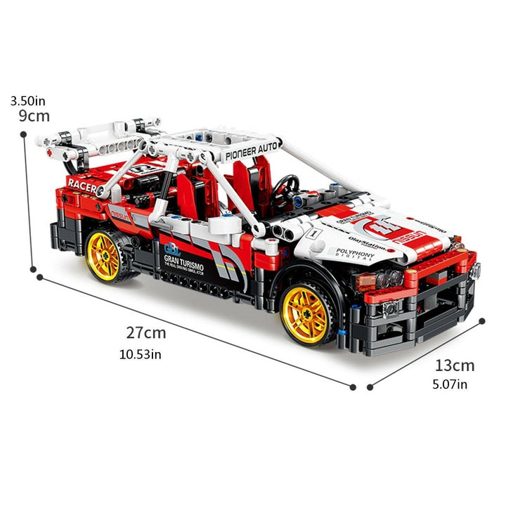 591 pc 1:17 Ares Mechanical Engineering Car Small Particle DIY Assembled Building Blocks Pull Back Racing Car Model Toy Image 6