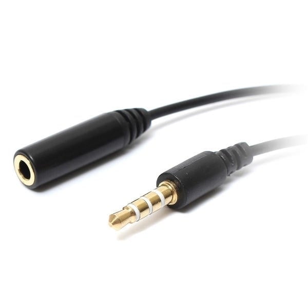 5Pc,Set 3.5mm 4 Pole Jack Male to Female Earphone Headphone Audio Extension Cable 1M 3Feet Image 3