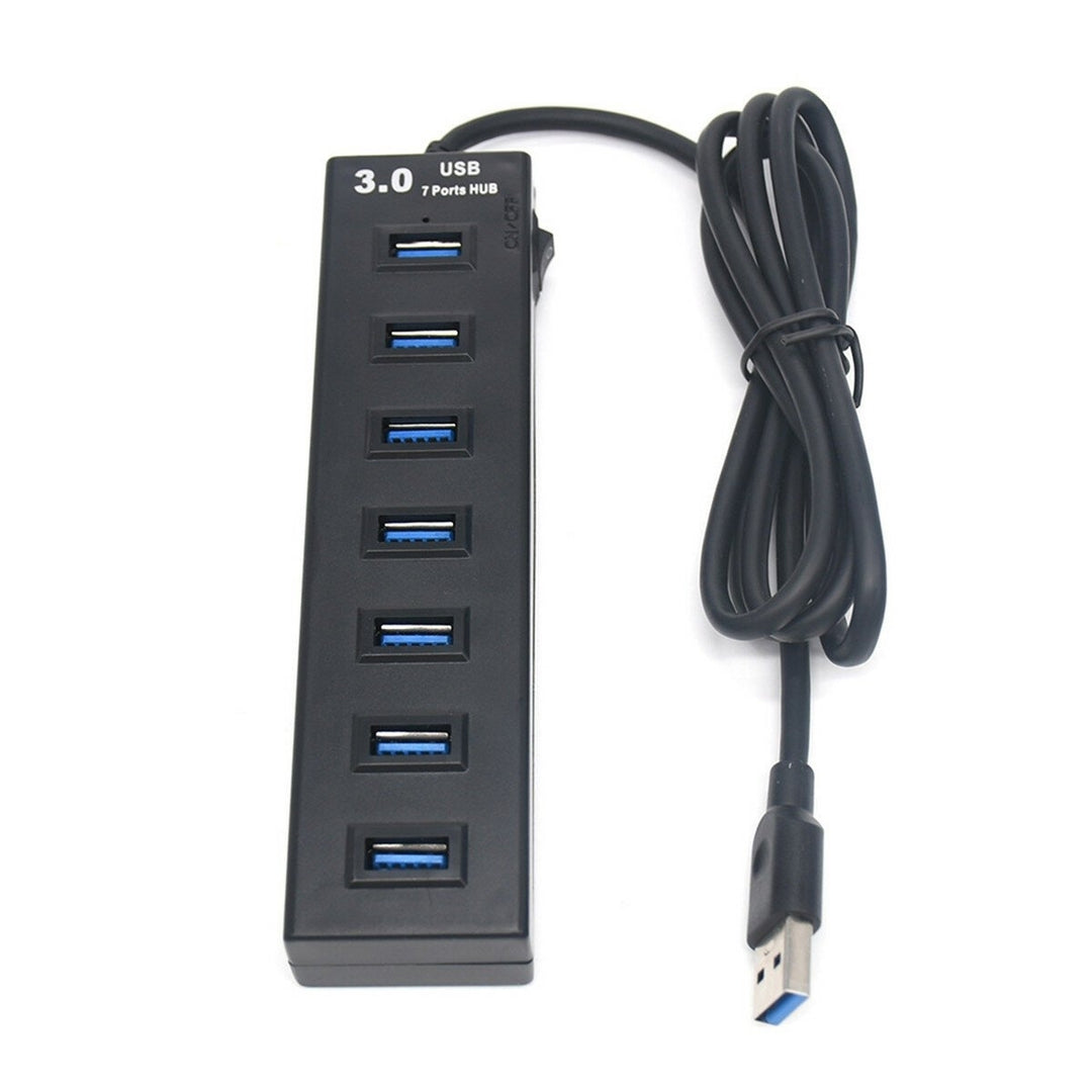 7-Port USB 3.0 Hub Adapter Docking Station 5Gbps Data Transfer For Laptop PC Image 1