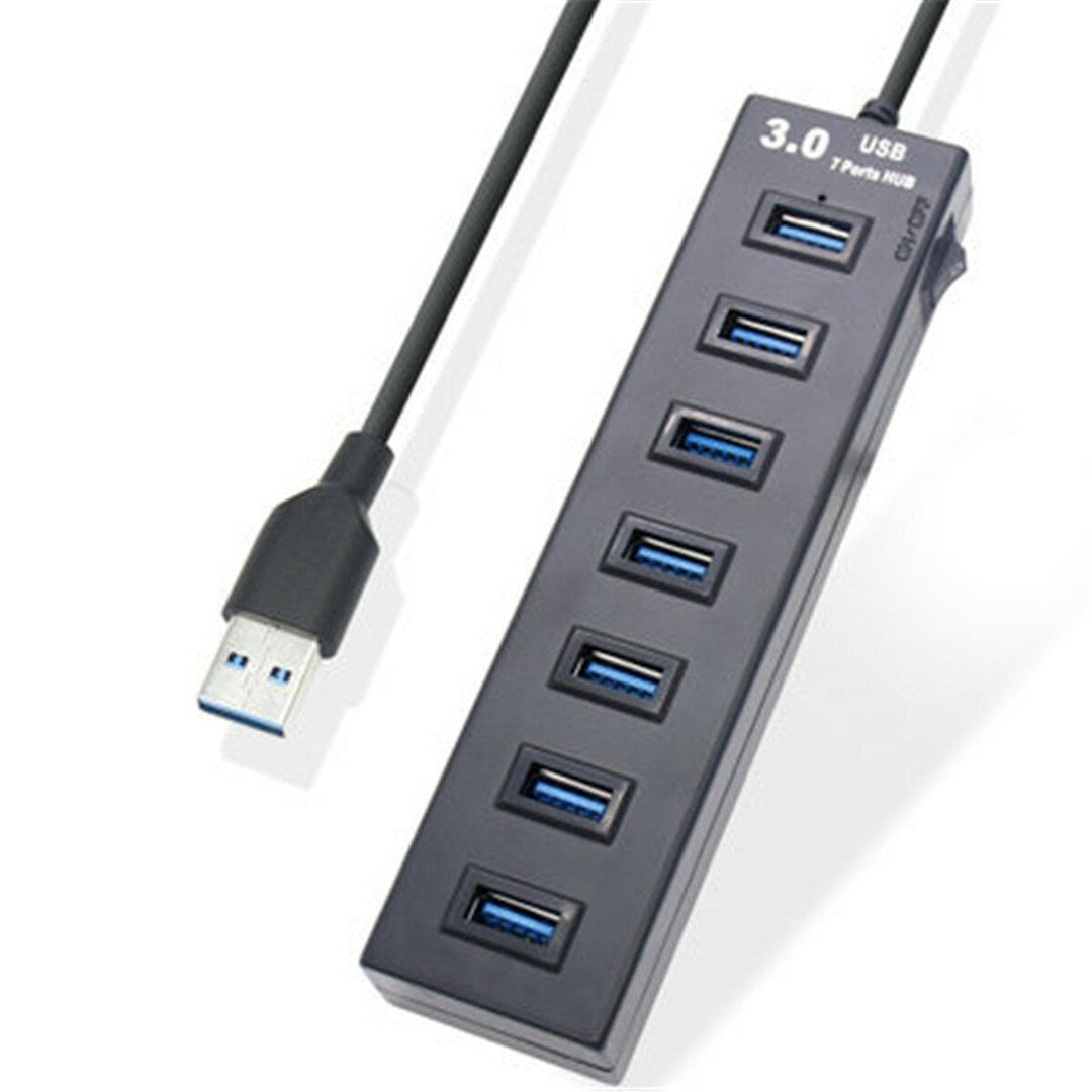 7-Port USB 3.0 Hub Adapter Docking Station 5Gbps Data Transfer For Laptop PC Image 3