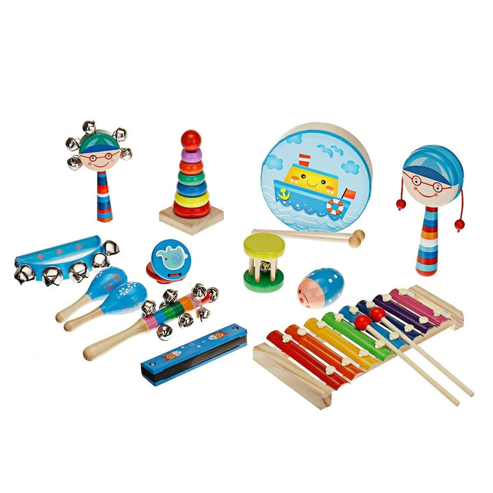 7,13 Pcs Colorful Musical Percussion Safe Non-toxic Instruments Kit Early Educational Toy for Kids Gift Image 2