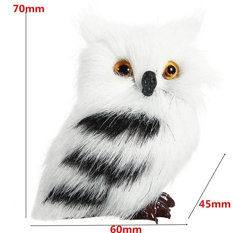 5PCS Owl White Black Furry Christmas Ornament Decoration Toys Adornment Simulation Image 10