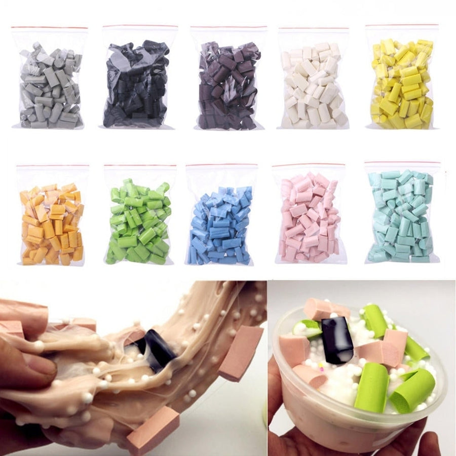 70Pcs,Bag DIY Slime Stuff Sponge Mud Foam Strip Block Additives Filling Fluffy Clay Supplies Accessories Image 1