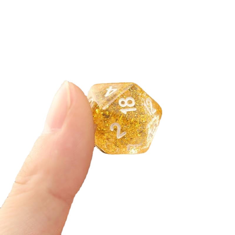 7PCS TRPG Game Dungeons and Dragons Glitter D4-D20 Multi Sides Dice Pink Image 2