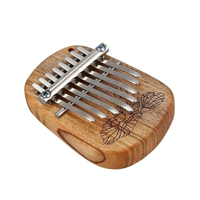 8 Key Camphor,Mahogany Mini Kalimbas Thumb Piano with Tuning Hammer Image 3