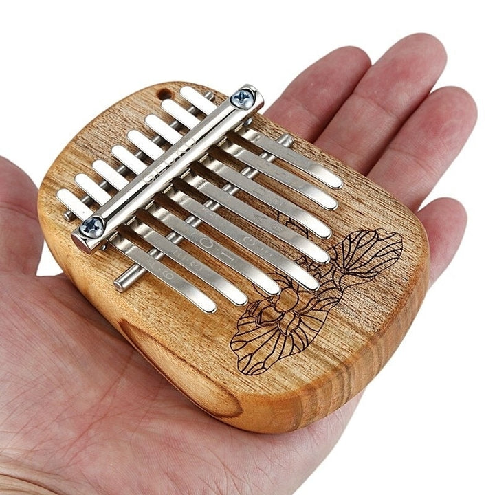 8 Key Camphor,Mahogany Mini Kalimbas Thumb Piano with Tuning Hammer Image 7