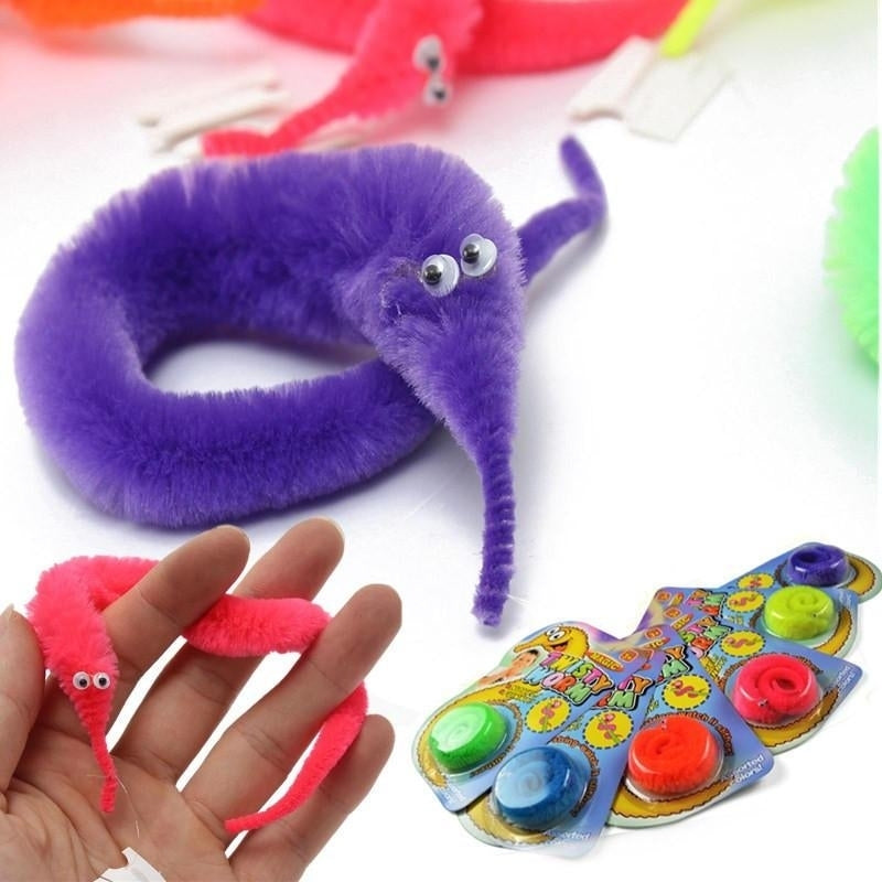 5X Fuzzy Worm Wiggle Moving Sea Horse Kids Trick Toy Image 2