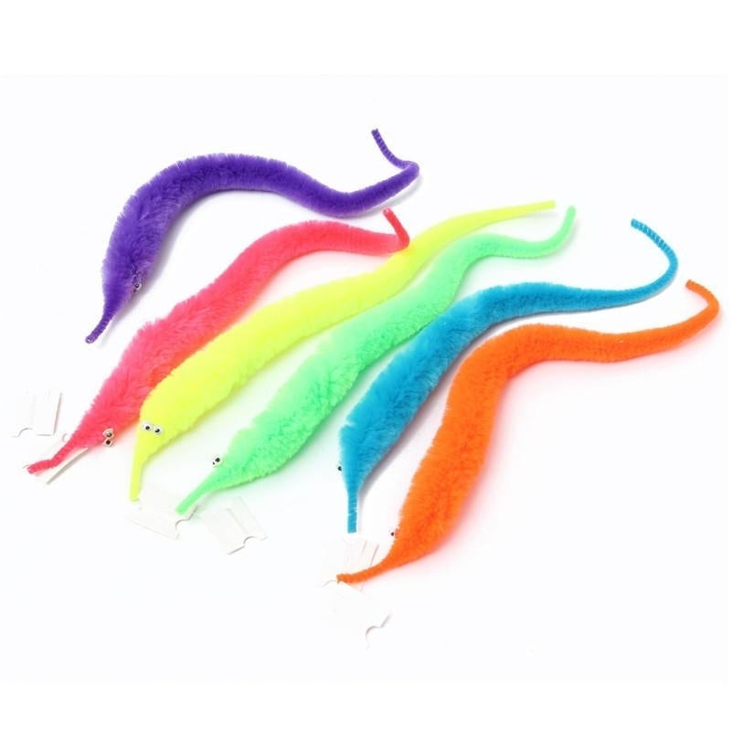 5X Fuzzy Worm Wiggle Moving Sea Horse Kids Trick Toy Image 3