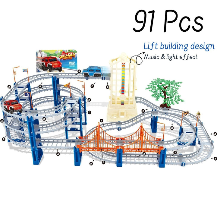80,91,140Pcs DIY Assembly Electric ABS Track Car Model Set Puzzle Educational Toy for Kids Image 8
