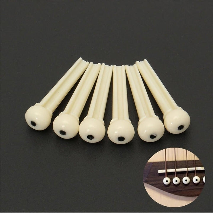 6 Pcs Guitar Bridge Pins Plastic String End Peg for Acoustic Guitar Replacement Image 2