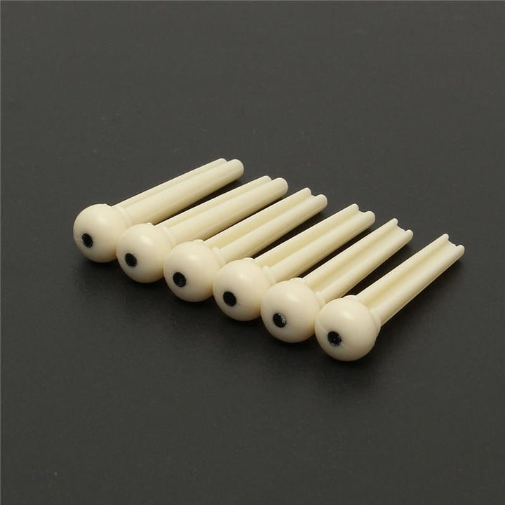 6 Pcs Guitar Bridge Pins Plastic String End Peg for Acoustic Guitar Replacement Image 3