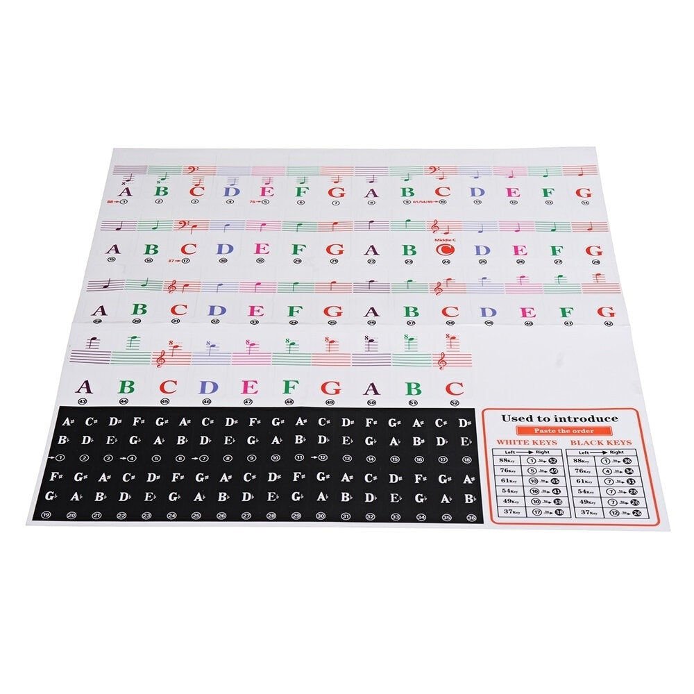 88,61 Keys Stave Hand Rolled Piano Keyboard Stickers Key Phonetic Symbols Image 3