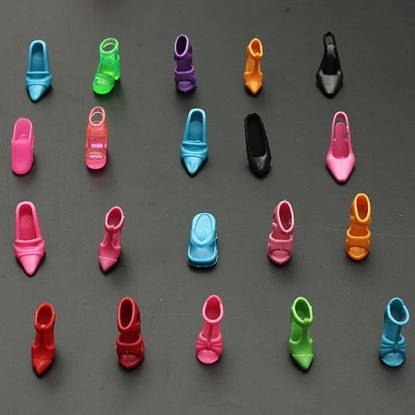 60 Pairs Trendy Multiple Styles Heels Sandals Doll Image 2