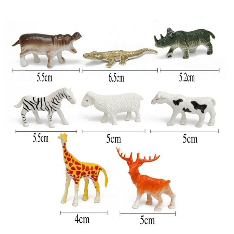 68PCS Plastic Farm Yard Wild Animals Fence Tree Model Kids Toys Figures Play Image 3