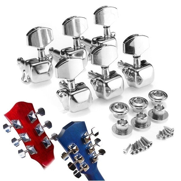 6Pcs Guitar String Tuning Pegs Semi-closed Tuner Heads for Acoustic Guitar Image 1