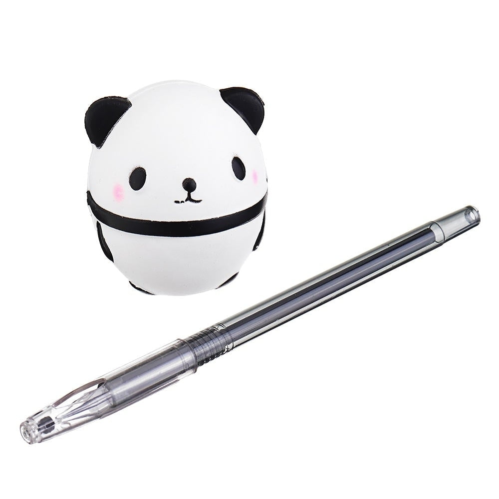 6PCS Squishy Pen Cap Wholesale Panda Dinosaur Unicorn Cake Animal Slow Rising Jumbo With Pen Stress Relief Toys Gift Image 4