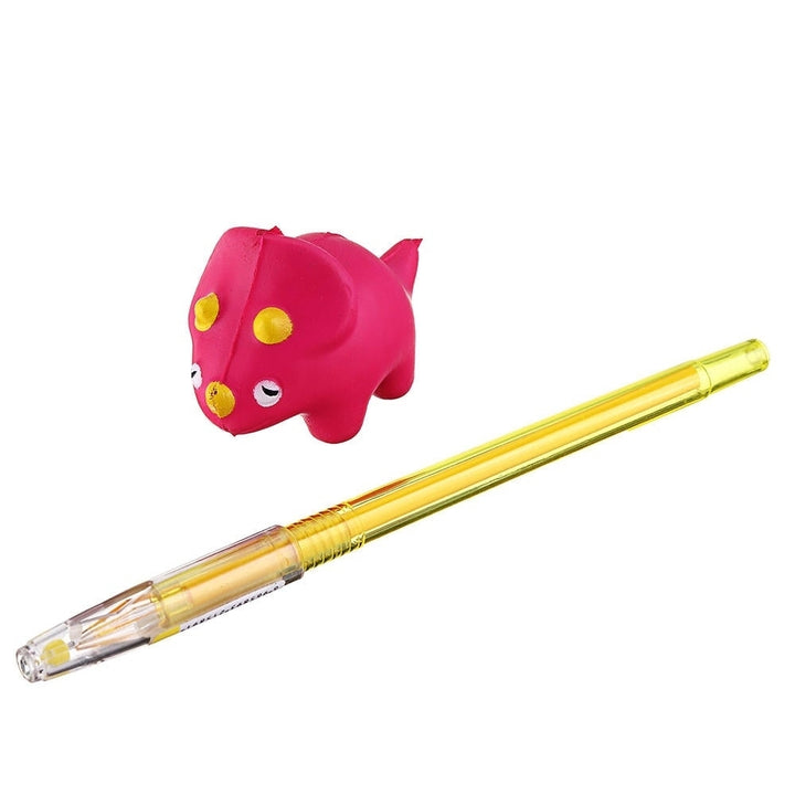 6PCS Squishy Pen Cap Wholesale Panda Dinosaur Unicorn Cake Animal Slow Rising Jumbo With Pen Stress Relief Toys Gift Image 6
