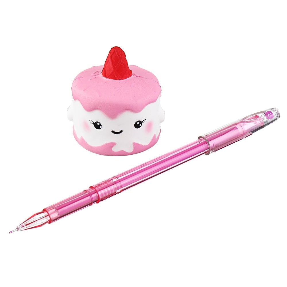 6PCS Squishy Pen Cap Wholesale Panda Dinosaur Unicorn Cake Animal Slow Rising Jumbo With Pen Stress Relief Toys Gift Image 8