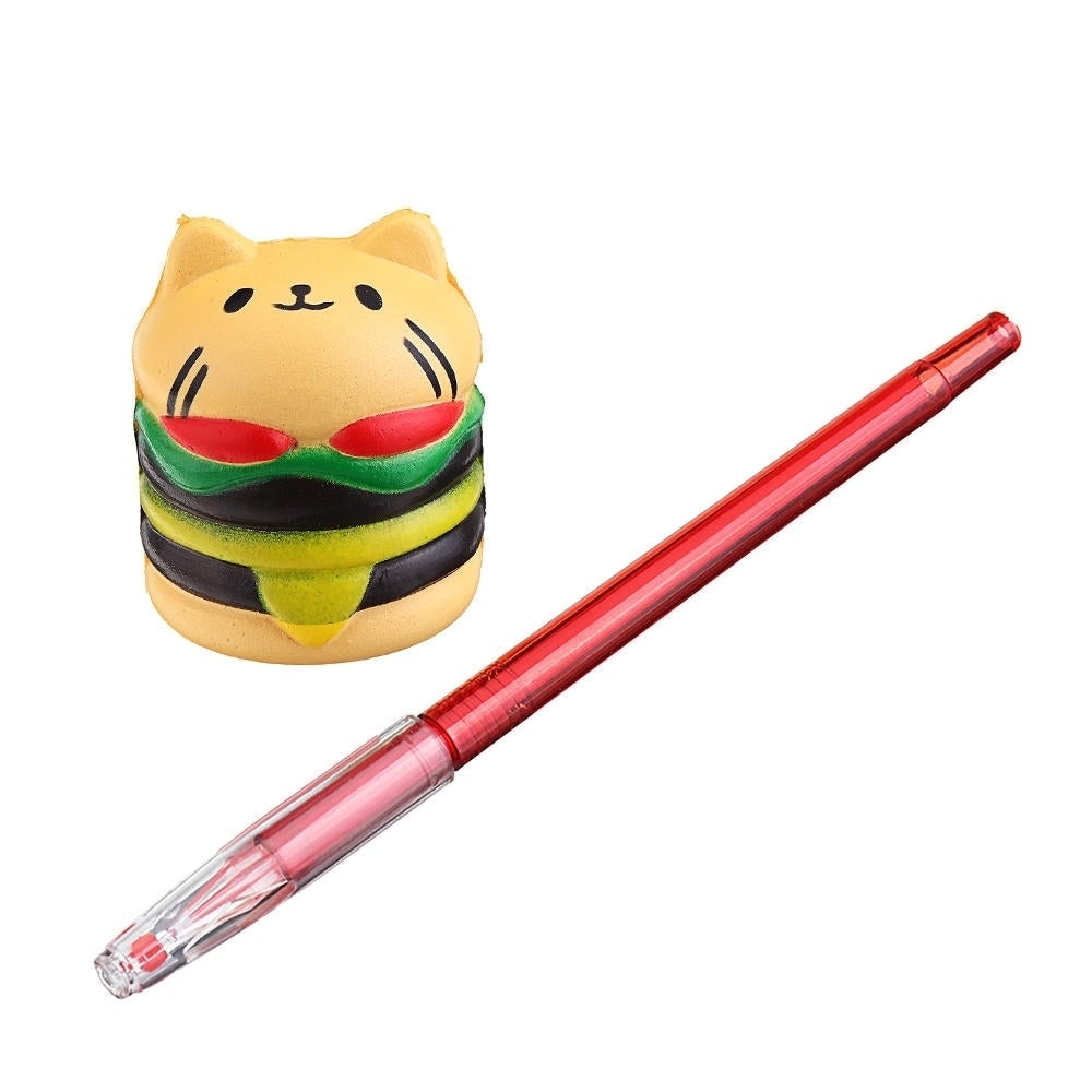 6PCS Squishy Pen Cap Wholesale Panda Dinosaur Unicorn Cake Animal Slow Rising Jumbo With Pen Stress Relief Toys Gift Image 9