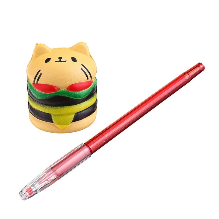 6PCS Squishy Pen Cap Wholesale Panda Dinosaur Unicorn Cake Animal Slow Rising Jumbo With Pen Stress Relief Toys Gift Image 9