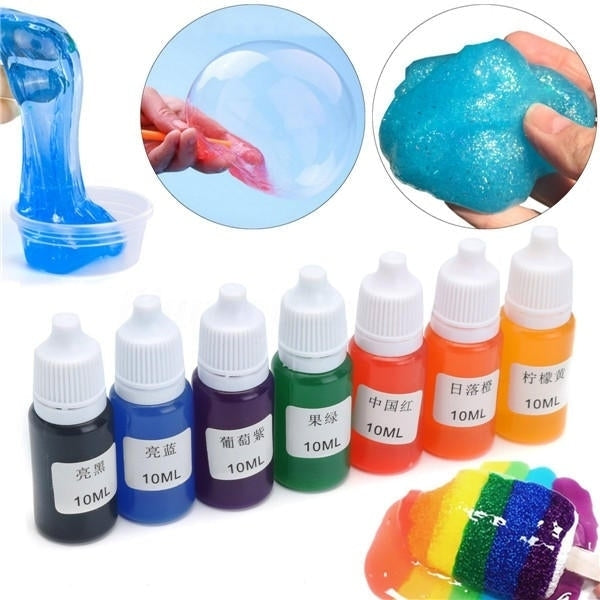 7 Colors Pigment DIY Snow Mud Styrofoam Slime Kit Educational Toys Gift DIY 10ml Image 1