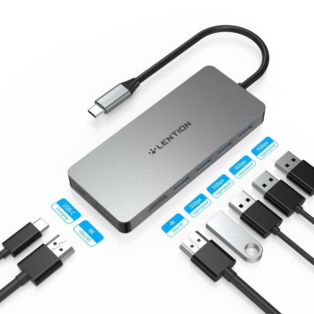 7 in 1 USB-C Hub Docking Station Adapter With 1 PD2HDMI4USB 3.0 for iPhone 12 Pro Max for Samsung Galaxy Note S20 ultra Image 2