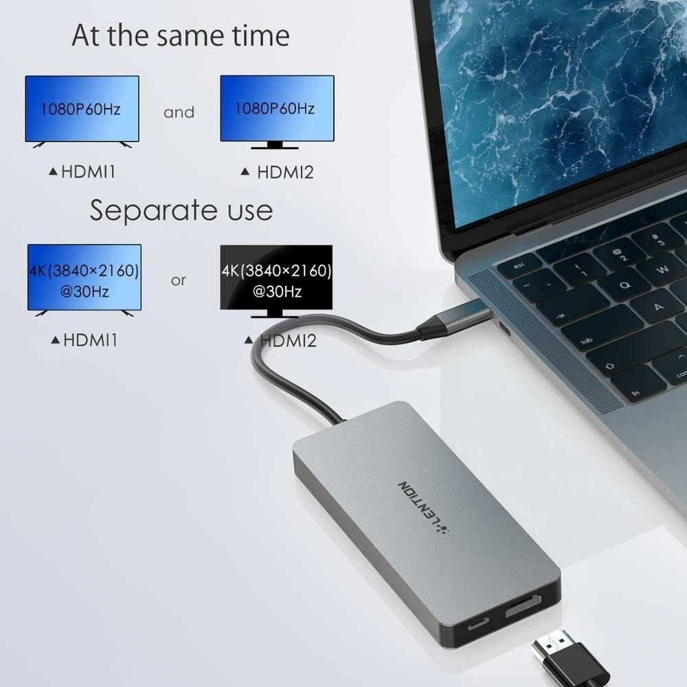 7 in 1 USB-C Hub Docking Station Adapter With 1 PD2HDMI4USB 3.0 for iPhone 12 Pro Max for Samsung Galaxy Note S20 ultra Image 3