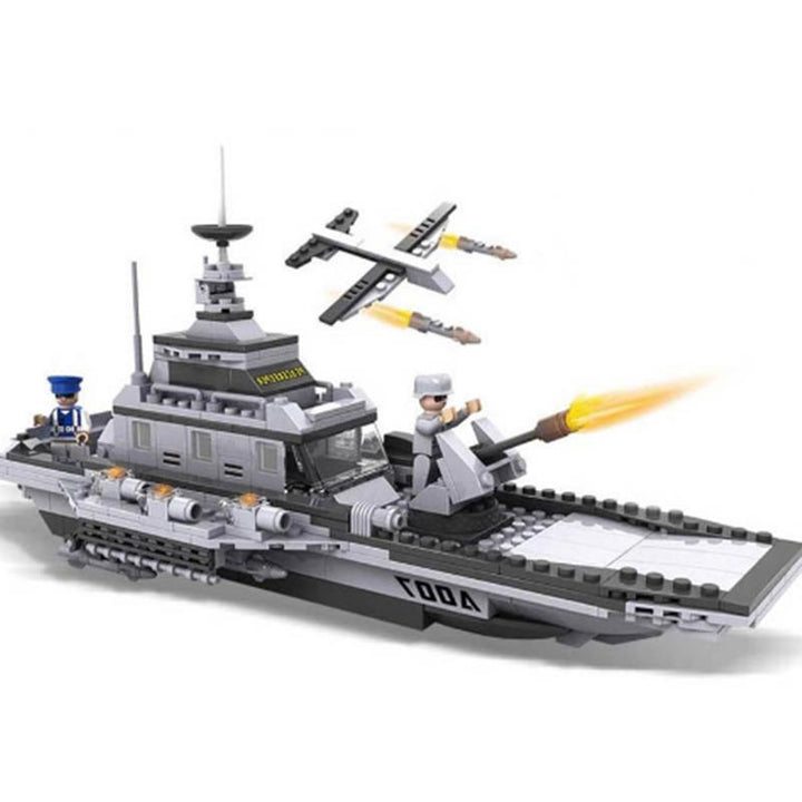 743+pcs 8 In 1 Aircraft Carrier Blocks Military Airplane Ship Kids Building Blocks Toys Image 4