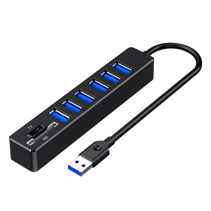 8 Ports Multiple USB Hub,Card Reader Expander Adapter For Computer Laptop Accessories Image 1