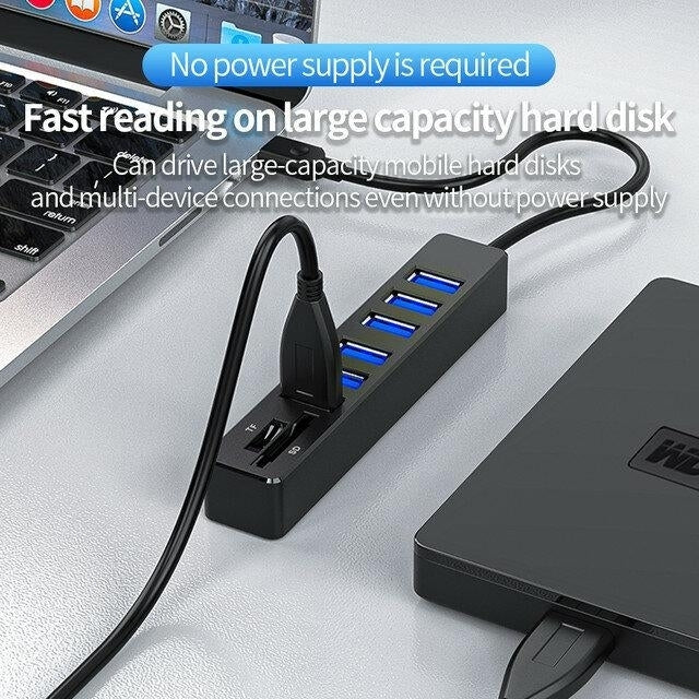 8 Ports Multiple USB Hub,Card Reader Expander Adapter For Computer Laptop Accessories Image 4