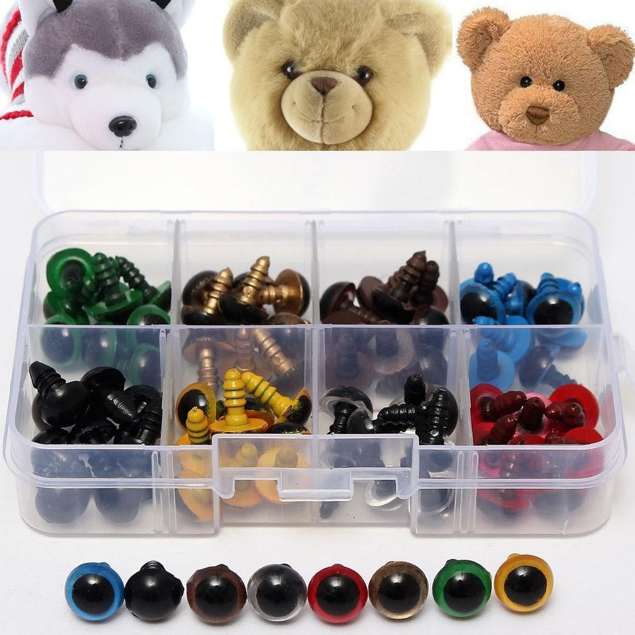 80Pcs 12mm Craft Plastic Colorful Safety Eyes for Teddy Bear Dolls Toy DIY Making Doll Accessories Image 1