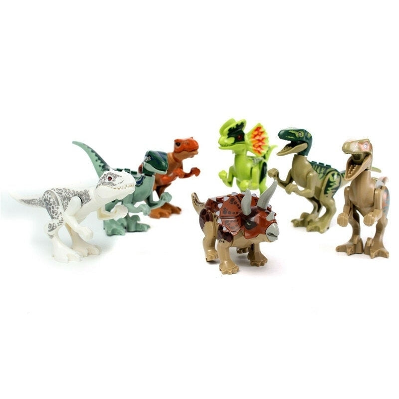 8pcs Different Dinosaur World Building Blocks Mini Figures Toys Image 1
