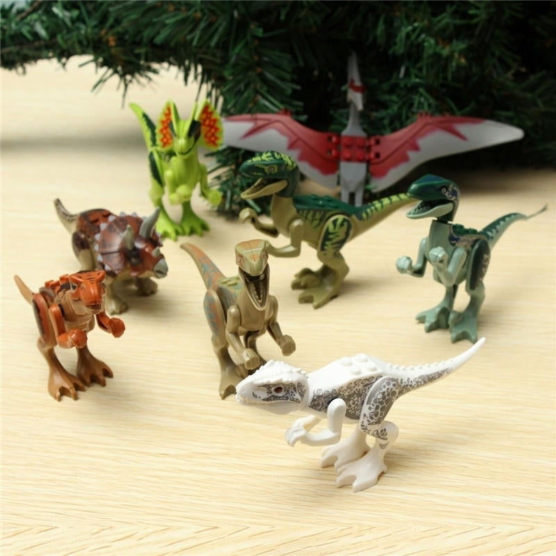 8pcs Different Dinosaur World Building Blocks Mini Figures Toys Image 2