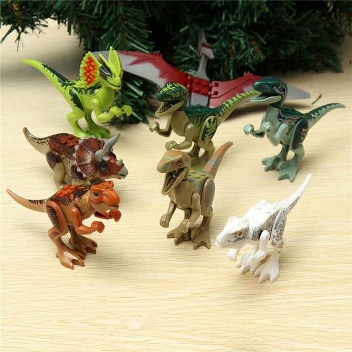 8pcs Different Dinosaur World Building Blocks Mini Figures Toys Image 3