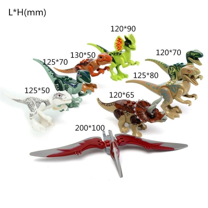 8pcs Different Dinosaur World Building Blocks Mini Figures Toys Image 4