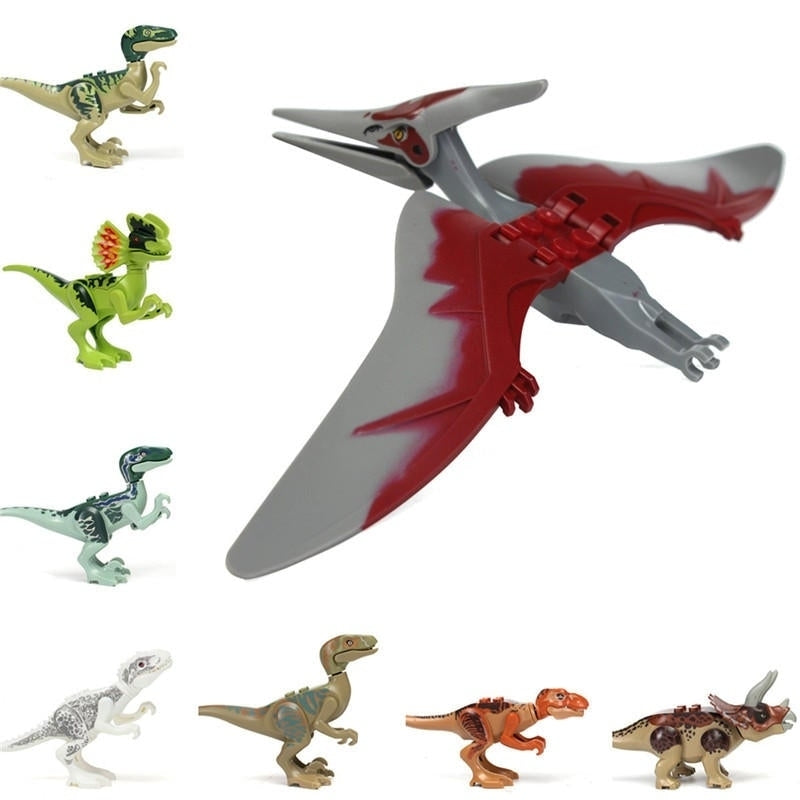 8pcs Different Dinosaur World Building Blocks Mini Figures Toys Image 7