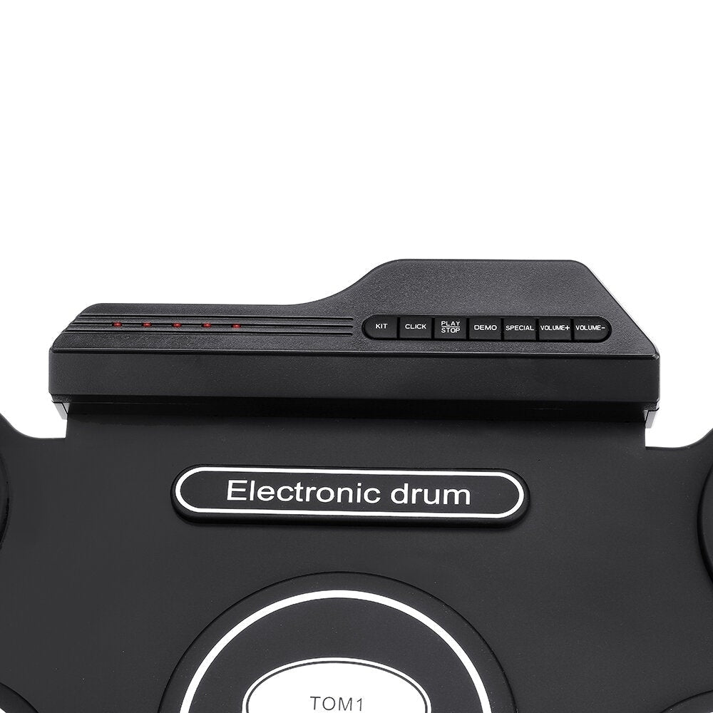 9 Pads Electronic Drum Portable Roll Up Drum Kit USB MIDI Drum with Drumsticks Foot Pedal for Beginners Image 4