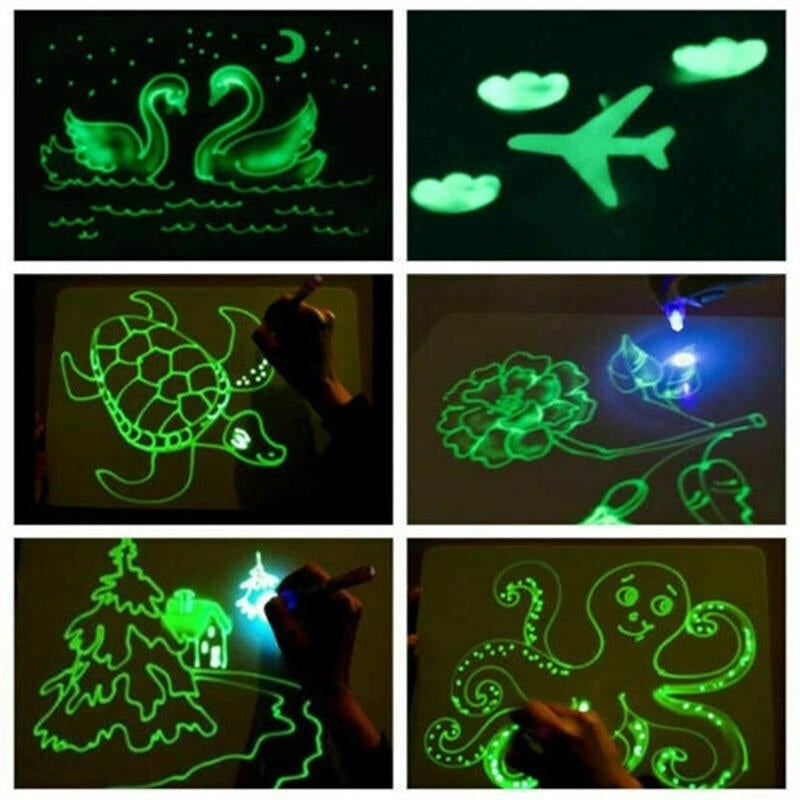 A3 Size 3D Childrens Luminous Drawing Board Toy Draw with Light Fun for Kids Family Image 4