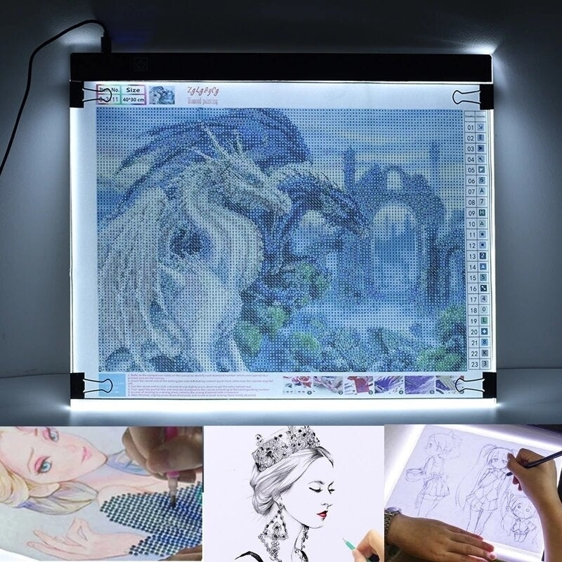 A4 A5 USB Dimmable Led Drawing Copy Pad Tablet Diamond Painting Board Art Copy Pad Writing Sketching Tracing LED Light Image 3
