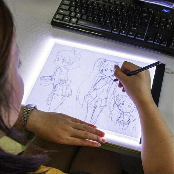 A4 LED Drawing Board 1.5m USB Cable Charging Model A4 Copy Table Drawing Board Translucent Calligraphy Table Toys Image 4