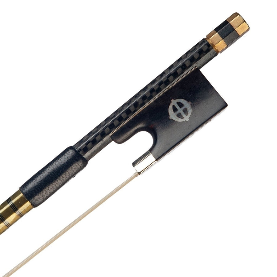 Advanced 4,4 Size Violin,Fiddle Bow Grid Carbon Fiber Stick Sheep Skin Grip White Mongolia Horsehair Ebony Frog Image 1