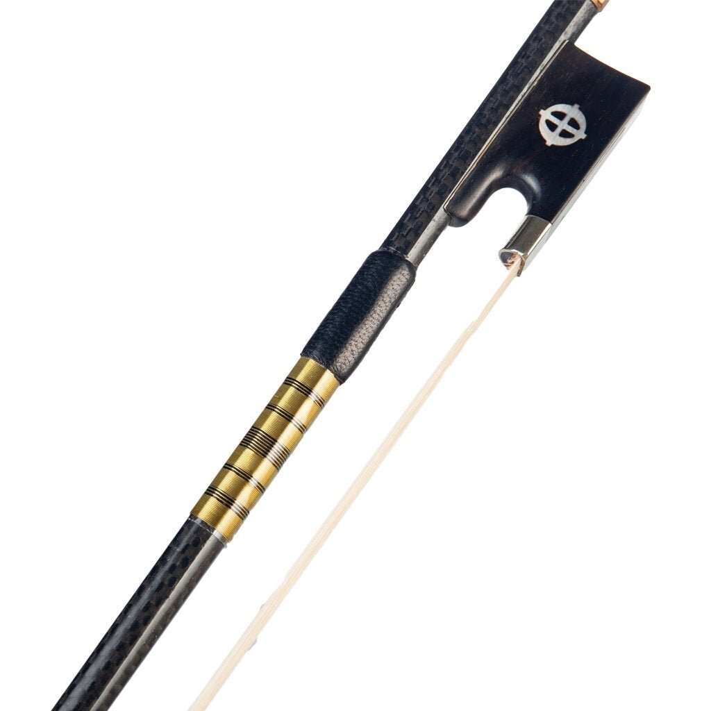 Advanced 4,4 Size Violin,Fiddle Bow Grid Carbon Fiber Stick Sheep Skin Grip White Mongolia Horsehair Ebony Frog Image 4