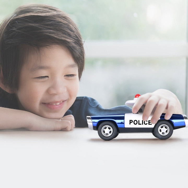 Alloy Police Pull Back Diecast Car Model Toy for Gift Collection Home Decoration Image 6