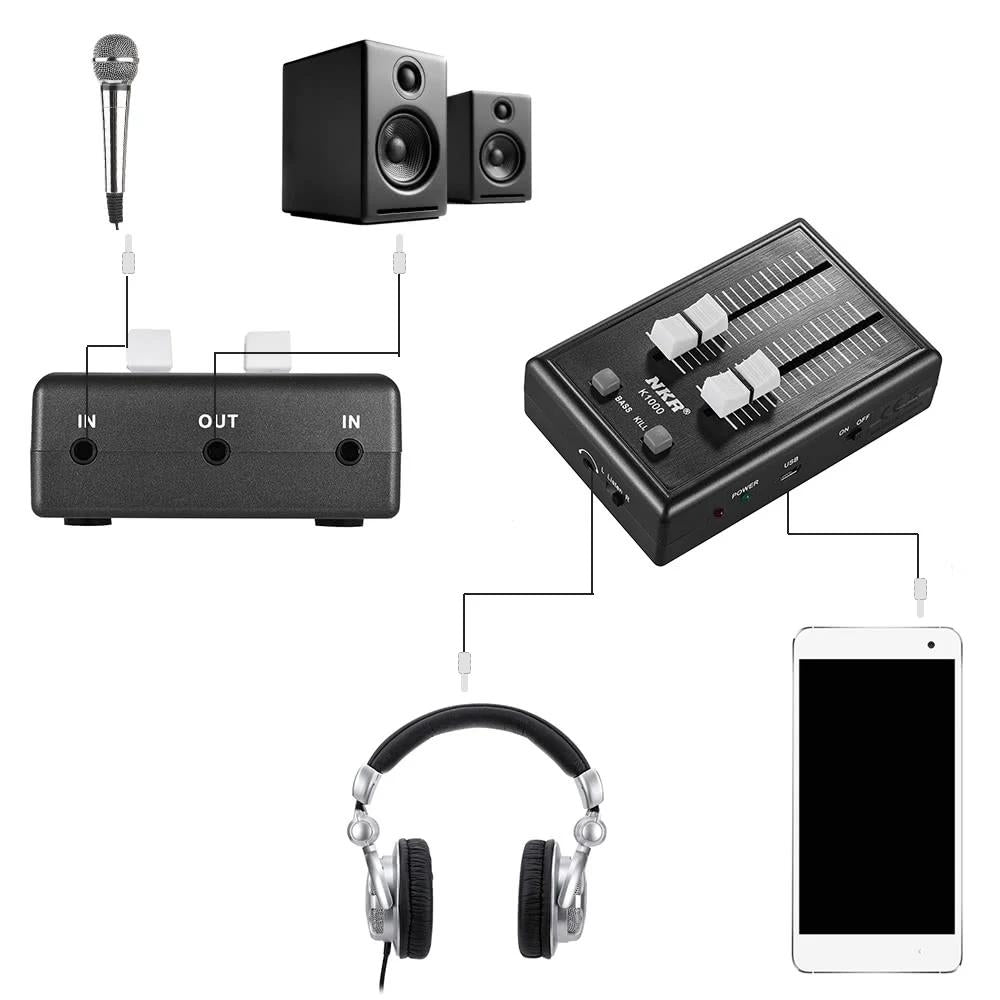 Audio Sound Mixer Mini Pocket Mixer Mini Mobile Phone Mixer 3.5mm Interfaces with Power Adapter Image 9