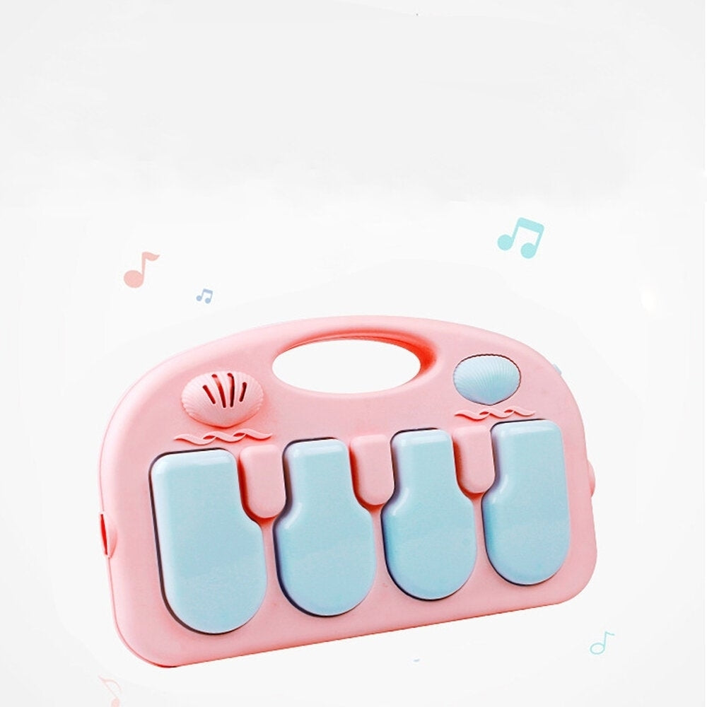 Baby Multimodal Pedal Piano Fitness Blue,Pink Frame Puzzle Toy with Music and Light Image 2