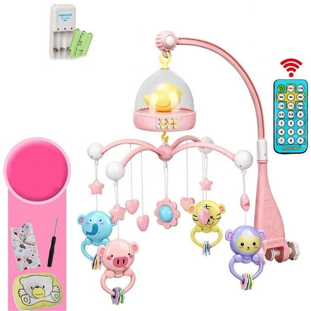 Baby Musical Crib Mobile Bed Bell Toys Plastic Hanging Rattles Night Light Image 2