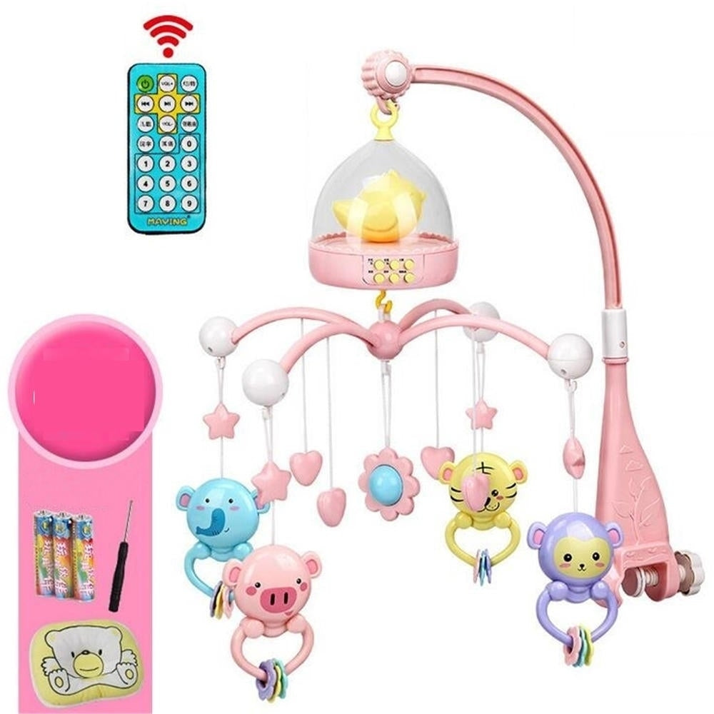 Baby Musical Crib Mobile Bed Bell Toys Plastic Hanging Rattles Night Light Image 3