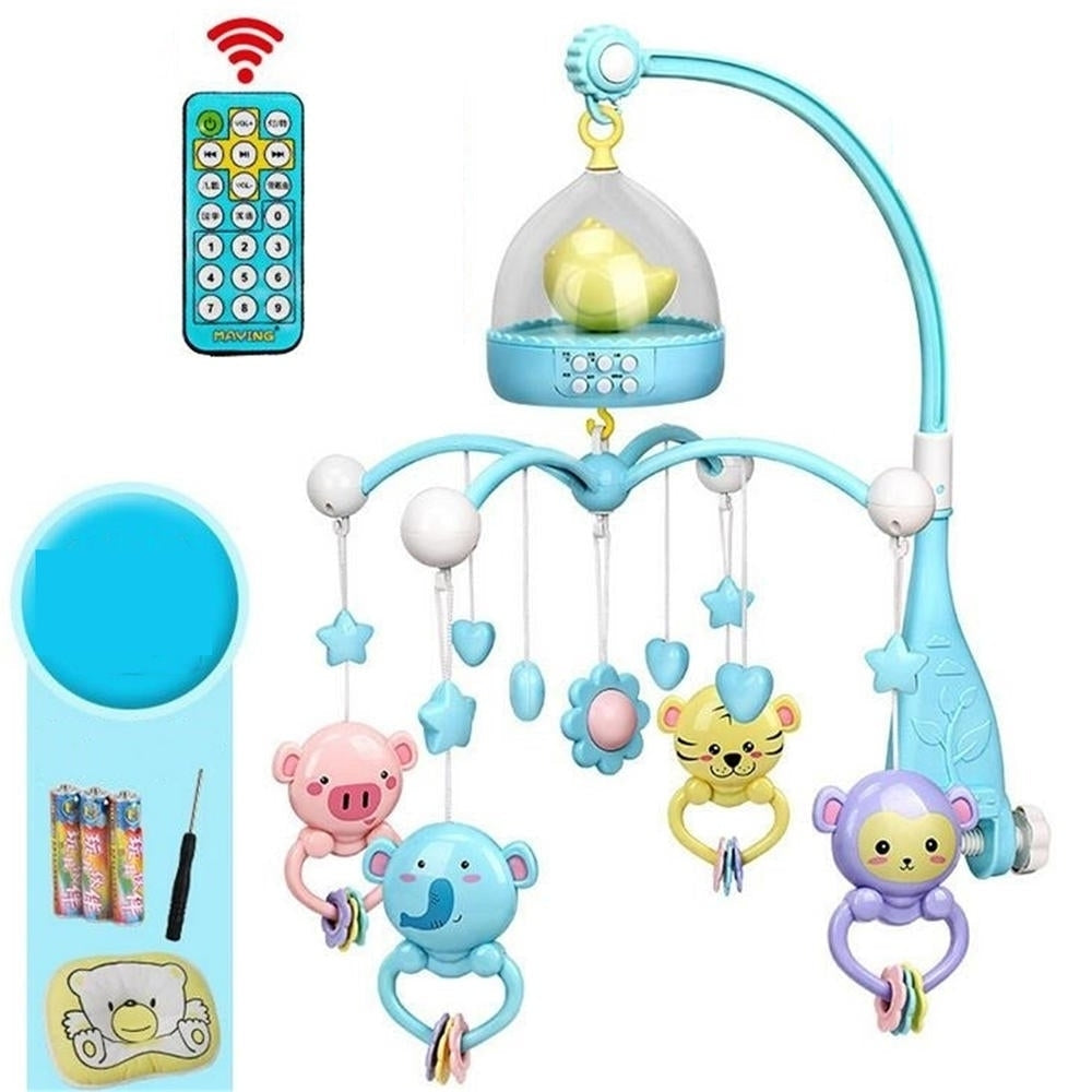 Baby Musical Crib Mobile Bed Bell Toys Plastic Hanging Rattles Night Light Image 1
