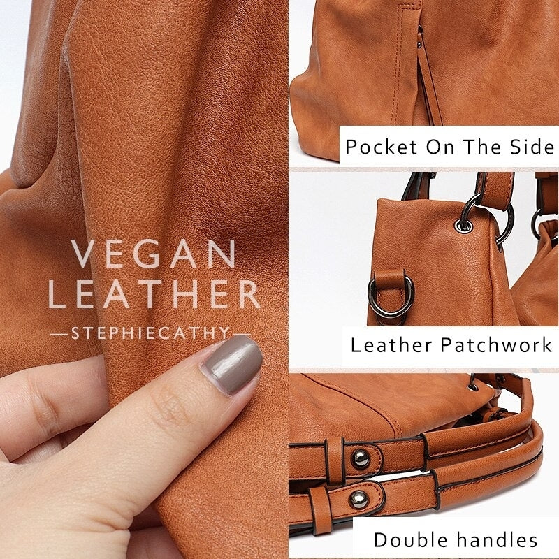 Big Casual Soft Tote Shoulder Bags for Women Large Vegan Leather Zipper Female Hobo fine Luxury Design PursesandHandbag Image 3